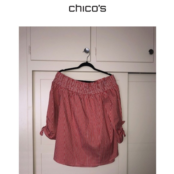 Chicos super cute off the shoulder blouse size 3 (XL) - Picture 3 of 11